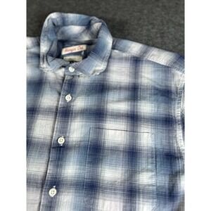 Johnnie O‎ Hanging Out Button Up Shirt Men's Medium Plaid Blue Cotton